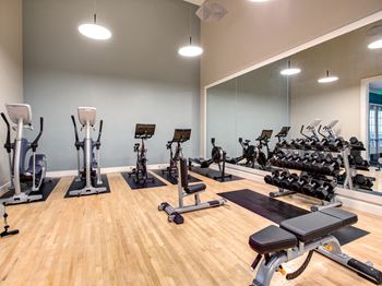 Complete fitness center with peloton ® bikes and trx bands